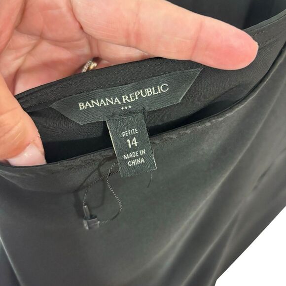 Banana Republic Asymmetrical Seam Midi Slip Dress‎ Whimsigoth Dark Fairy Size 14 - Picture 11 of 13